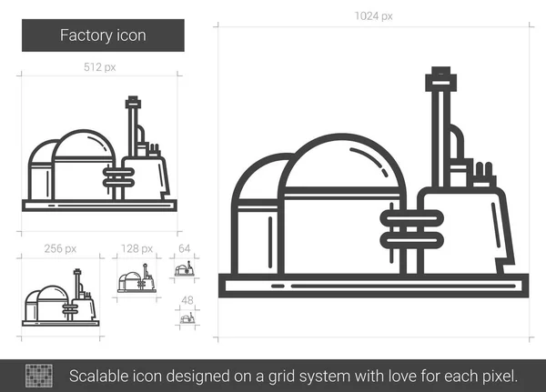 Ícone de linha de fábrica. — Vetor de Stock