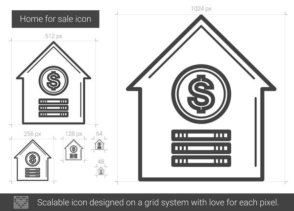 Home for sale line icon.