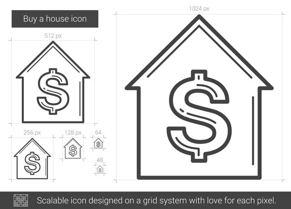 Buy a house line icon.