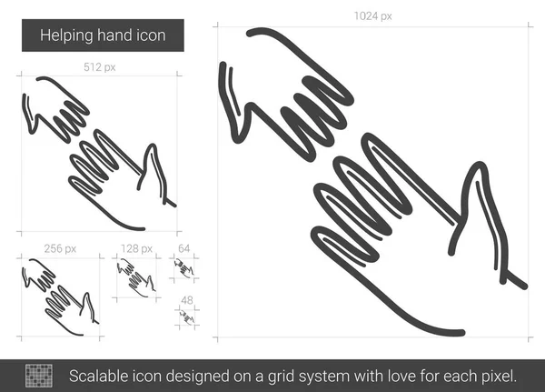 Aide icône de ligne de main . — Image vectorielle