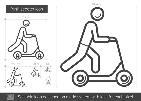 Push-Scooter Linie Symbol. — Stockvektor