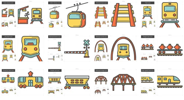 Conjunto de ícones de linha de transporte . — Vetor de Stock