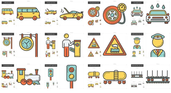 Ulaşım hattı Icon set.