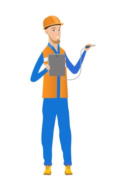 Beyaz elektrikçi Elektrik donatımı ile.