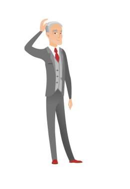 Kafa çizilmemesi üst düzey beyaz iş adamı.