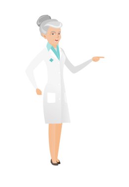 Öfkeli üst düzey Beyaz doktor çığlık.