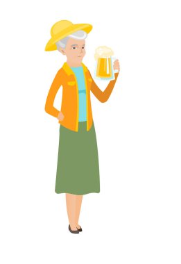 Üst düzey beyaz çiftçi bira içmek.