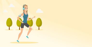 Kulaklık ve smartphone ile çalışan genç adam.