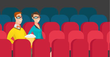 Tiyatro 3D film izlerken Çift.