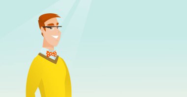 Akıllı gözlük takan genç beyaz adam.