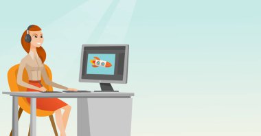 Beyaz Tasarımcısı kullanarak dijital grafik tablet.