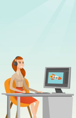 Beyaz Tasarımcısı kullanarak dijital grafik tablet.