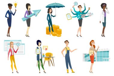 İş kadını, hostes, Doktor meslek kümesi.