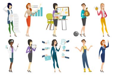 İş kadını, hostes, Doktor meslek kümesi.