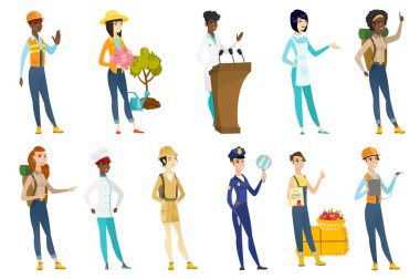 Profesyonel Bayan vektör çizimler set.