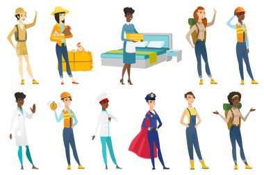 Profesyonel Bayan vektör çizimler set.