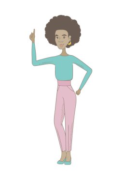 Onu işaret parmağı yukarıyı Afrika hippi kadın.