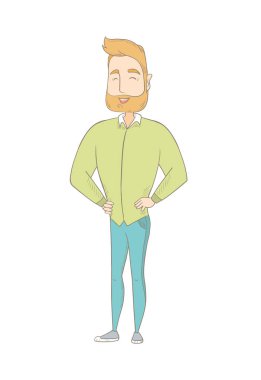 Genç Beyaz hippi man gülüyor.