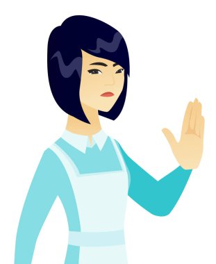 Genç Asyalı palm El temizleyici gösterilen.