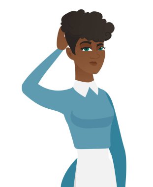 Başını çizilmemesi genç Afro-Amerikan süpürge