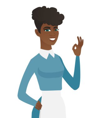 Temizleyici ok işaret gösteren genç Afrikalı-Amerikalı.