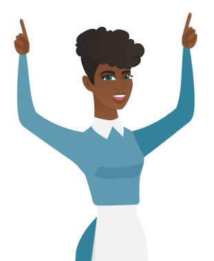 Genç Afrika temiz ayakta kaldırdı kollarını