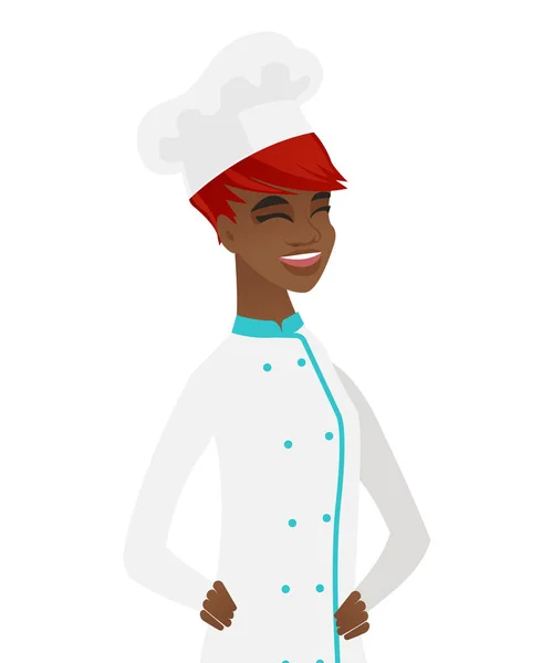 Young african-american chef laughing. — Stock Vector