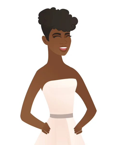 Fiatal afro-amerikai menyasszonya nevetve. — Stock Vector