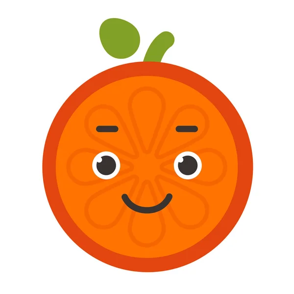 Emoji - orange avec un sourire heureux. Vecteur isolé . — Image vectorielle