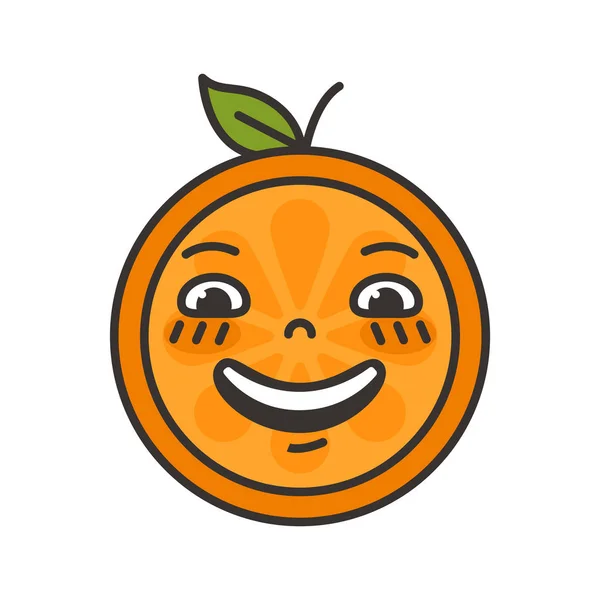 Emoji - gülen portakal gülümseme. İzole vektör. — Stok Vektör