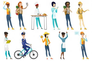 Profesyonel Bayan vektör çizimler set.