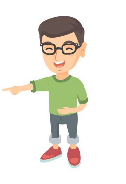 Birisi zorbalık ve parmak işaret beyaz çocuk