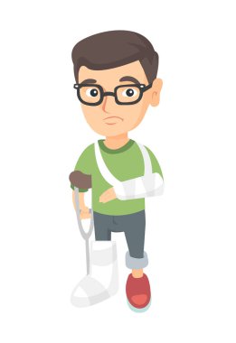 Beyaz üzgün kırık kol ve bacak çocuk yaralandı.