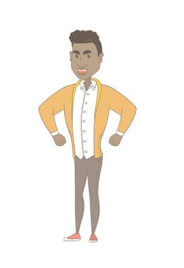 Genç Afro-Amerikan kızgın adam çığlık.