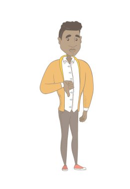 Başparmak Afrikalı-Amerikalı genç adamla.