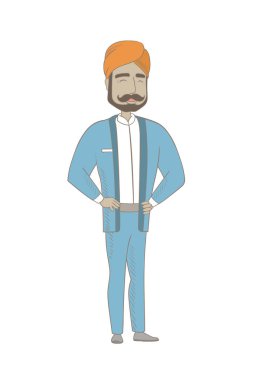 Genç hindu işadamı gülüyor.