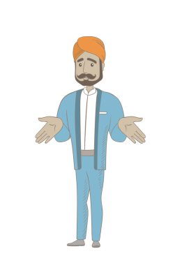 Omuzlarında shrugging karışık hindu işadamı