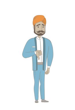 Başparmak ile hayal kırıklığına hindu işadamı