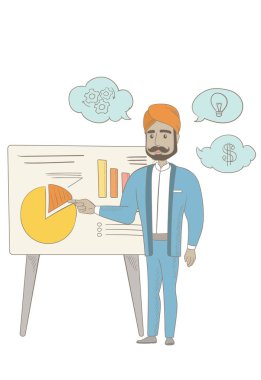 Hindu işadamı vererek iş sunumu.