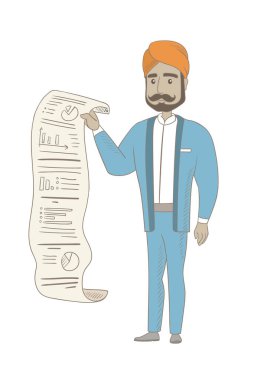 Hindu işadamı sunan iş raporu.