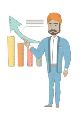 Hindu başarılı bir iş adamı grafik işaret.
