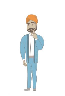 Hindu işadamı ile çene parmağında düşünme.