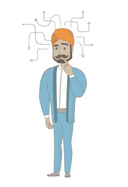 Düşünme genç hindu işadamı.