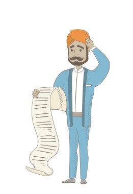 Hindu muhasebeci uzun bir tasarıyı holding.