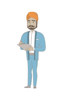 Hindu işadamı panosuna yazma.