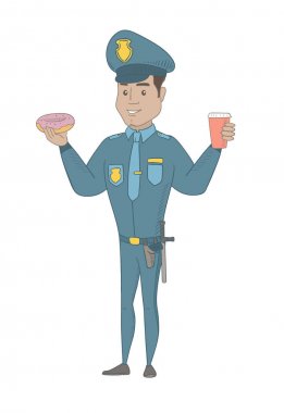 Çörek yiyip kahve içmeyi polis.