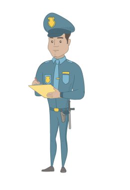 Genç İspanyol trafik polis iyi bill yazma