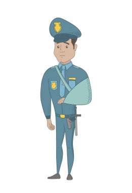 Kırık kol ile genç İspanyol polis memuru yaralandı.