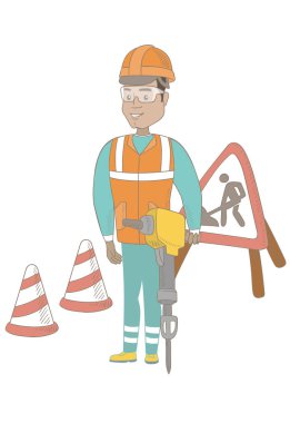 Genç İspanyol Oluşturucuyu kullanarak çekiçleri.