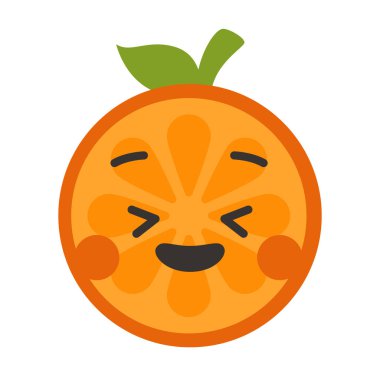 Emoji - turuncu mutlu gülümseme ile keyfini çıkarın. İzole vektör.